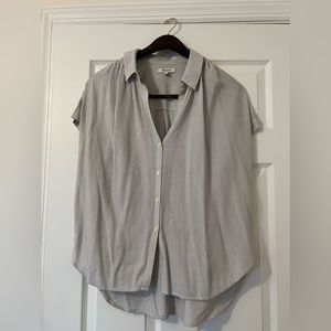 Madewell Central Drapey Shirt, Pinstripe, Size Medium